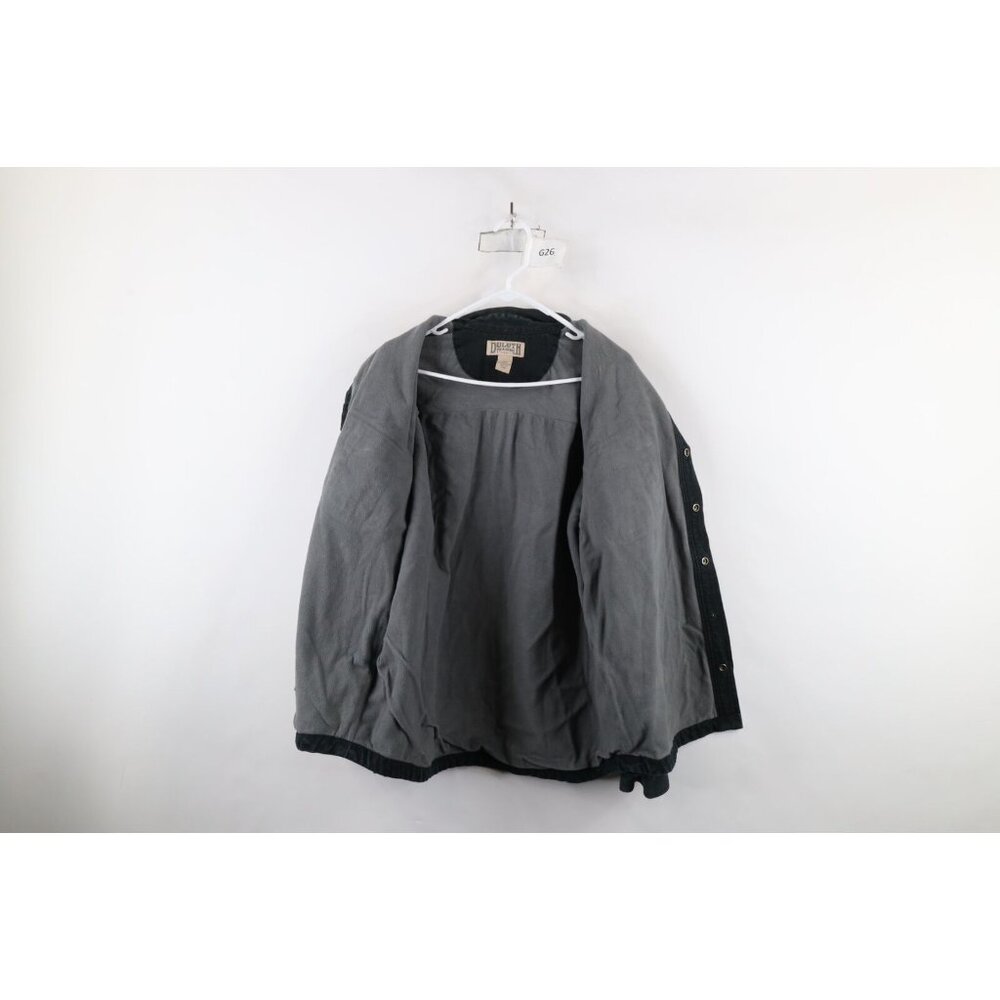 Duluth Trading Co Mens Large Distressed Fleece Lined Canvas Button Shirt Jacket - Picture 12 of 16